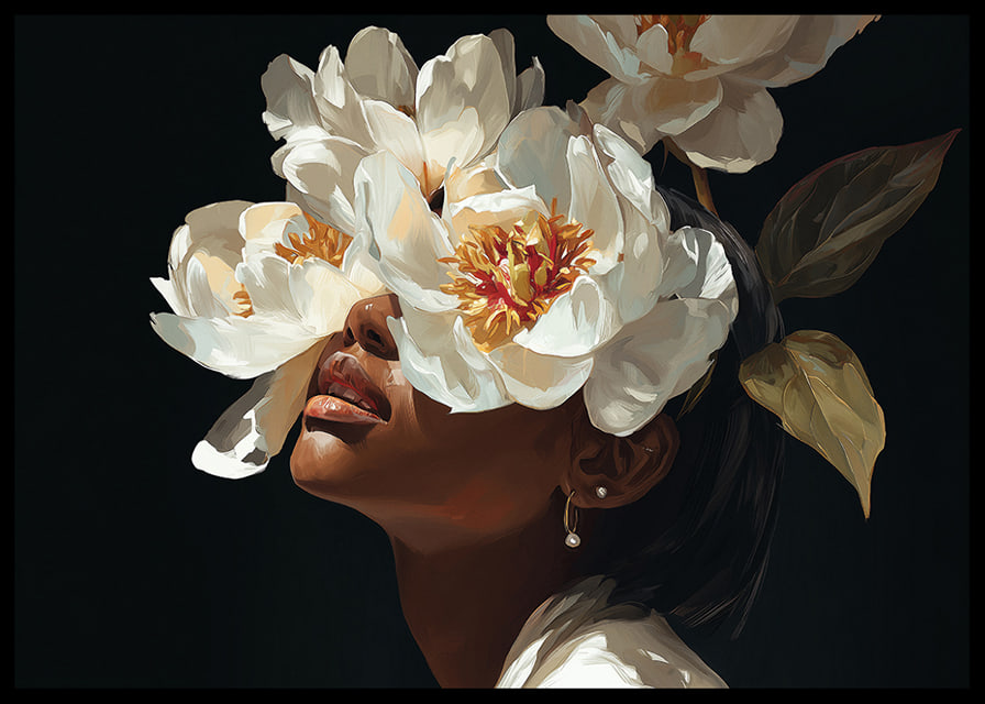 A mysterious beauty is hidden behind an enchanting bouquet of flowers.-12