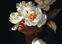 A mysterious beauty is hidden behind an enchanting bouquet of flowers.-7