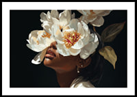 A mysterious beauty is hidden behind an enchanting bouquet of flowers.-0