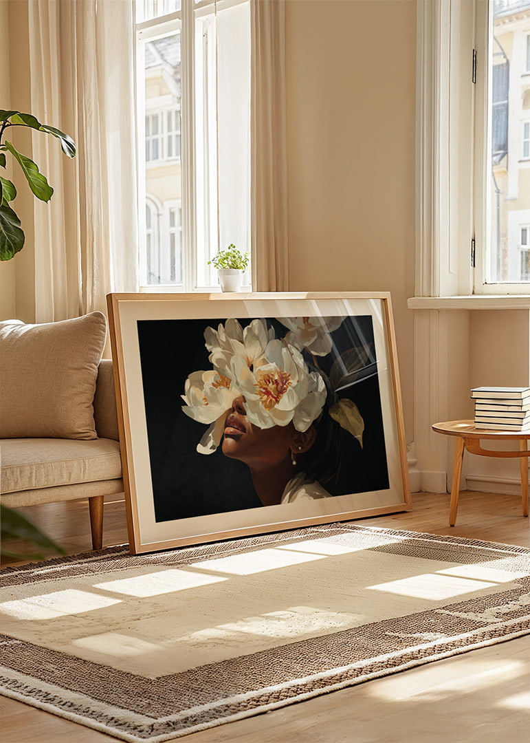 A mysterious beauty is hidden behind an enchanting bouquet of flowers.-12