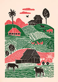 Vibrant landscapes of lush fields and rolling hills.-1