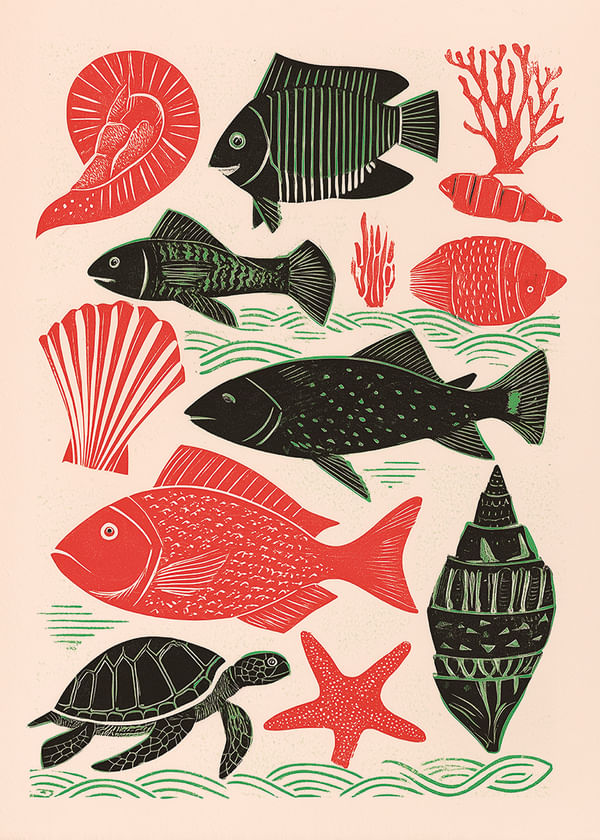 Poster Coral Ocean Symphony