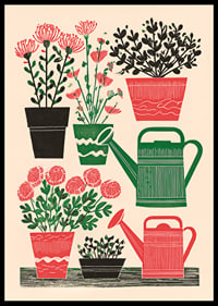 Vibrant plants in colorful pots spread joy and harmony.-0