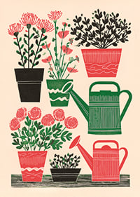 Vibrant plants in colorful pots spread joy and harmony.-1