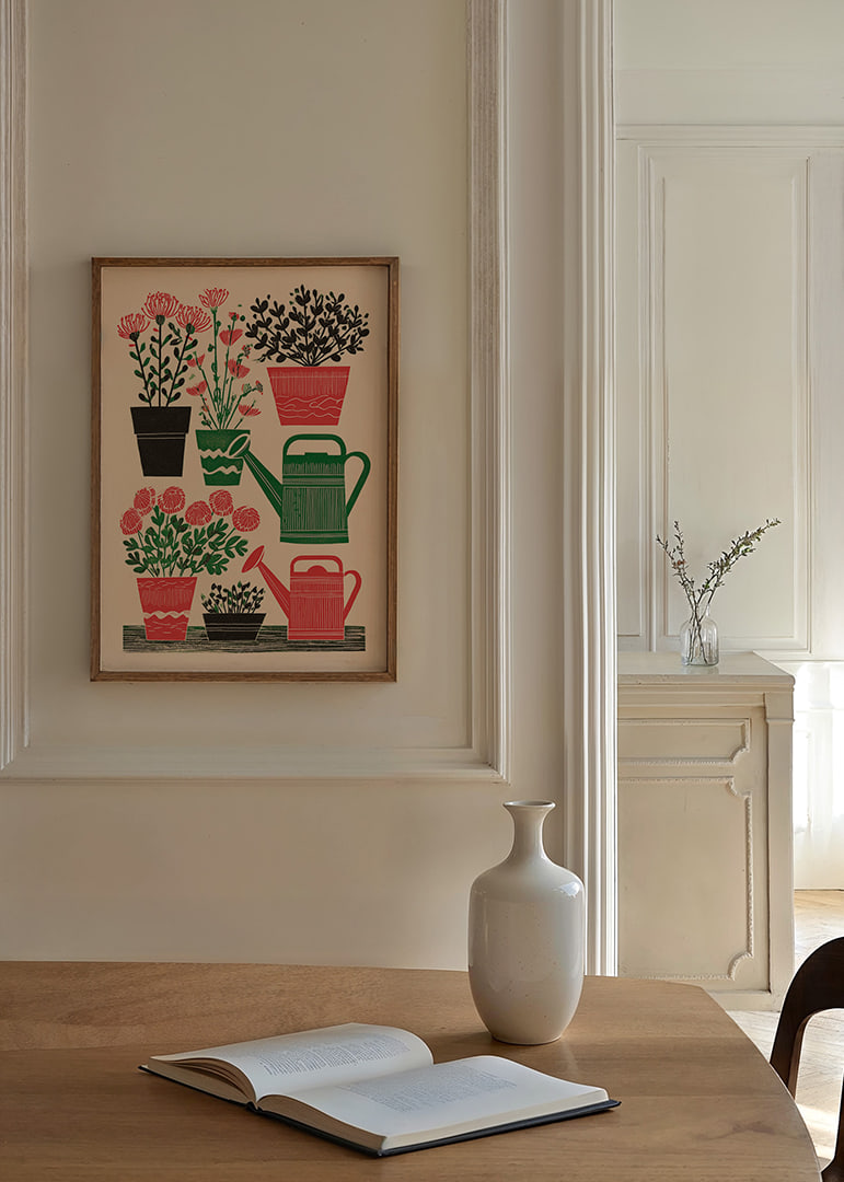 Vibrant plants in colorful pots spread joy and harmony.-12