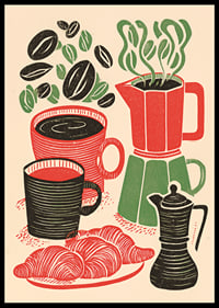Colorful coffee scene with fragrant drinks-0