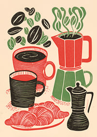 Colorful coffee scene with fragrant drinks-1