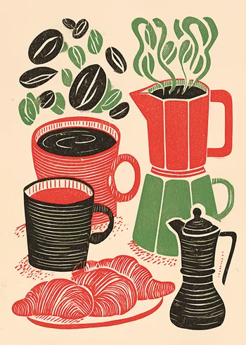 Poster Steamy Morning Harmony