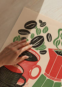 Colorful coffee scene with fragrant drinks-3