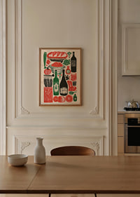Colorful kitchen poster with delicacy motifs and a vintage feel.-2