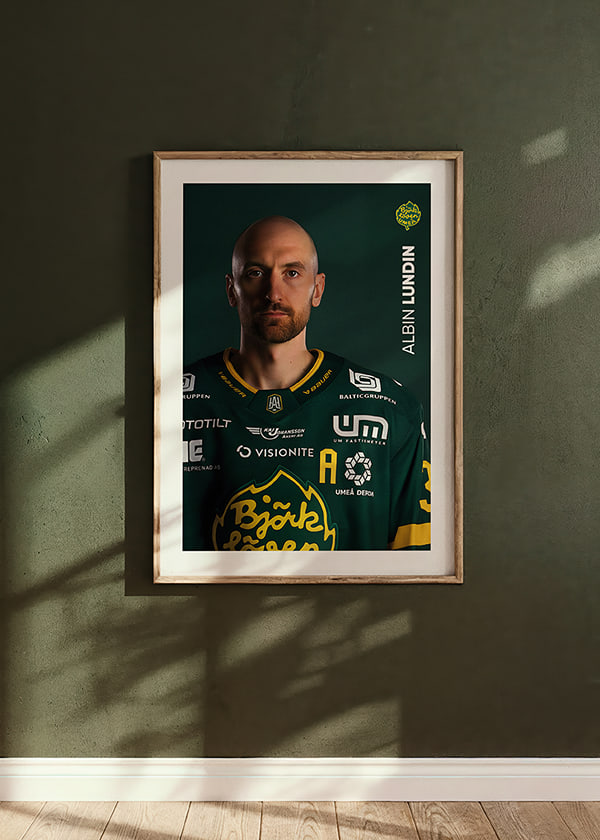 Poster Albin Lundin #33 Björklöven 2025/2026 crossfade