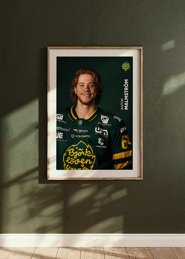 Poster Anton Malmström #64 Björklöven 2025/2026 crossfade