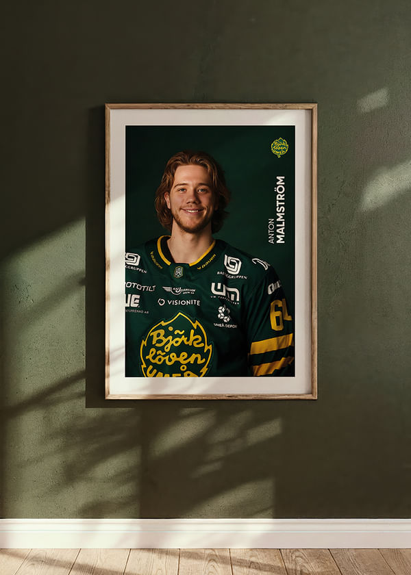Poster Anton Malmström #64 Björklöven 2025/2026 crossfade