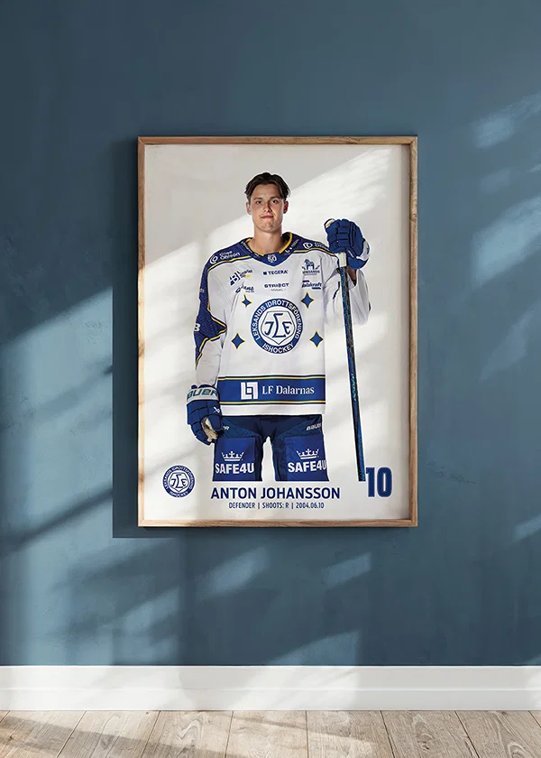 Poster Anton Johansson #10 Leksands IF 2025/2026 crossfade