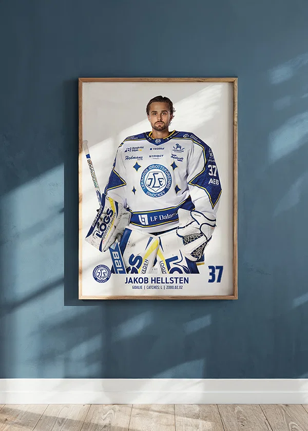 Poster Jakob Hellsten #37 Leksands IF 2025/2026 crossfade