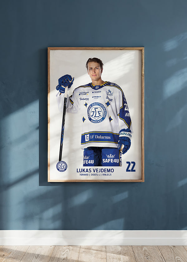 Poster Lukas Vejdemo #22 Leksands IF 2025/2026 crossfade