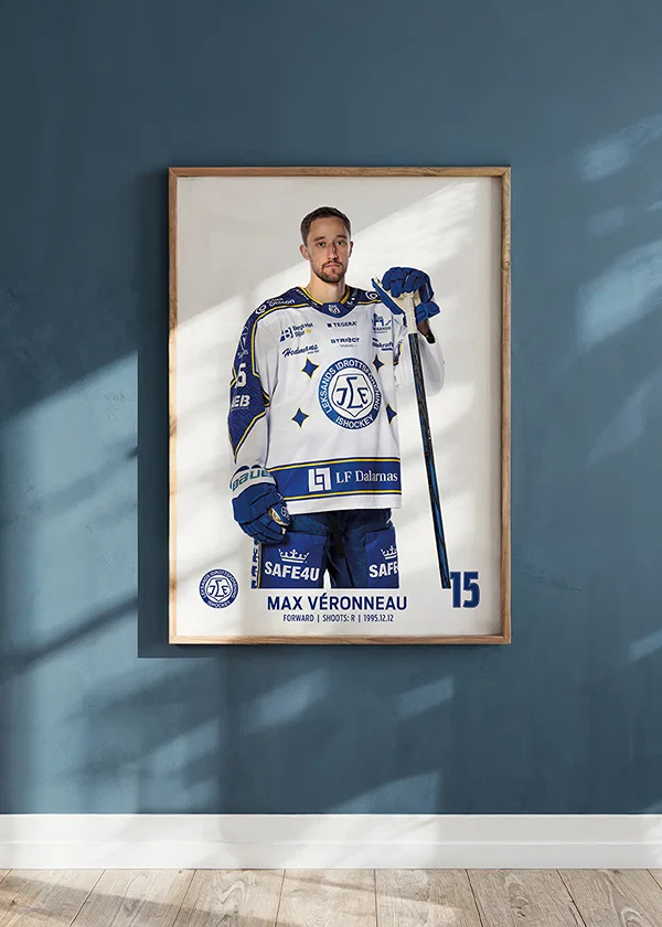 Poster Max Véronneau #15 Leksands IF 2025/2026 crossfade