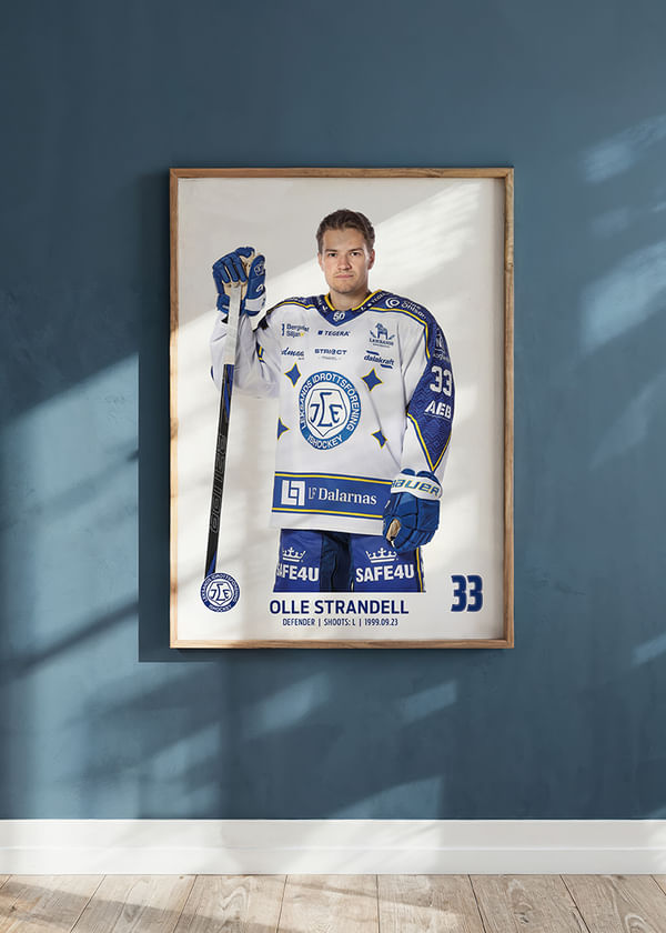 Poster Olle Strandell #33 Leksands IF 2025/2026 crossfade
