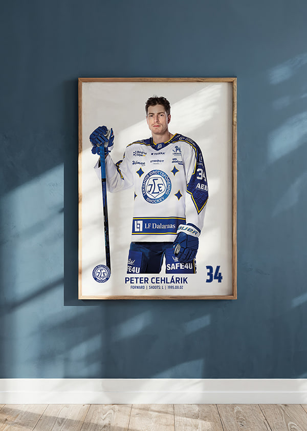Poster Peter Cehlárik #34 Leksands IF 2025/2026 crossfade