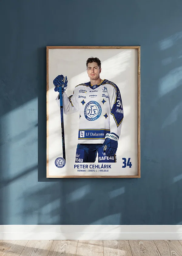 Poster Peter Cehlárik #34 Leksands IF 2025/2026 crossfade