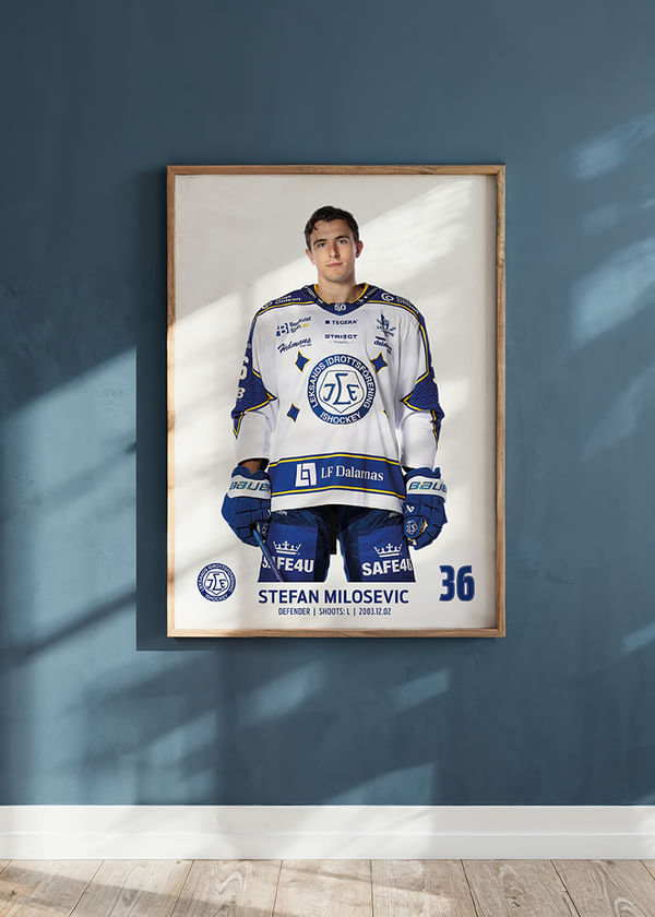 Poster Stefan Milosevic #36 Leksands IF 2025/2026 crossfade