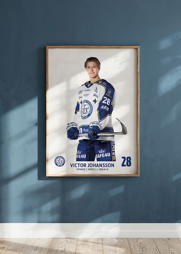 Poster Victor Johansson #28 Leksands IF 2025/2026 crossfade