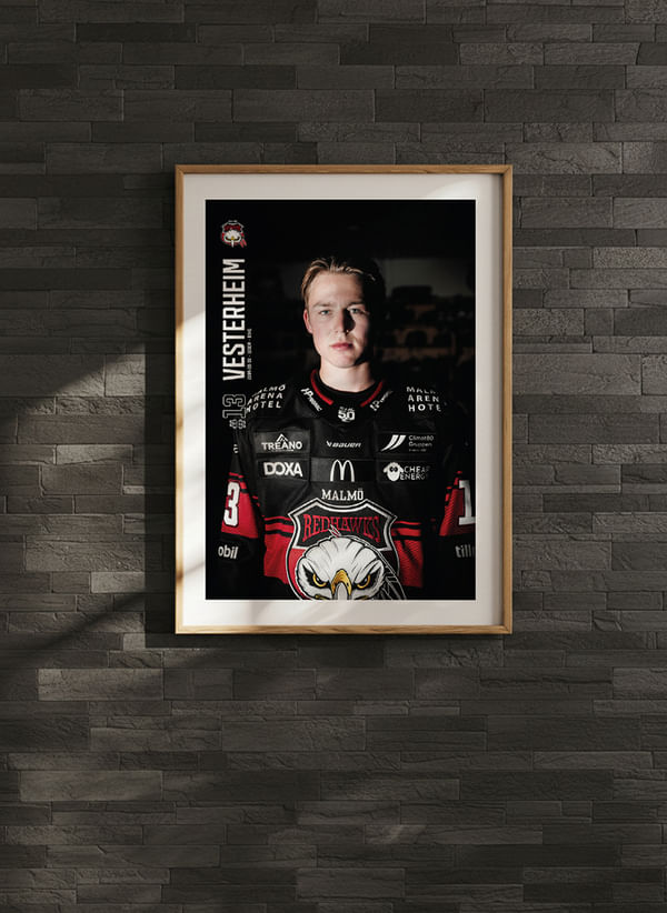 Poster Petter Vesterheim #13 Malmö Redhawks 2025/2026 crossfade