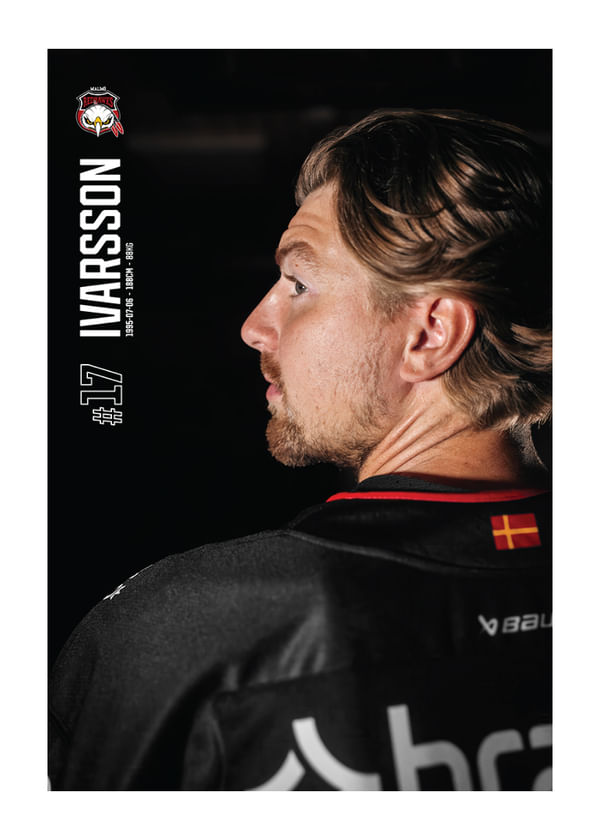 Poster Johan Ivarsson #17 Malmö Redhawks 2025/2026