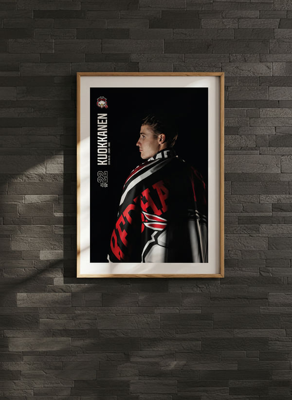 Poster Janne Kuokkanen #22 Malmö Redhawks 2025/2026 crossfade