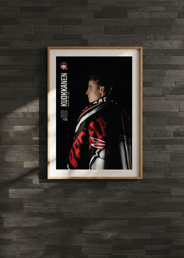 Poster Janne Kuokkanen #22 Malmö Redhawks 2025/2026 crossfade