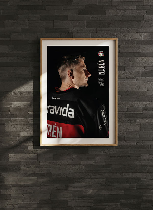 Poster Patrik Norén #26 Malmö Redhawks 2025/2026 crossfade