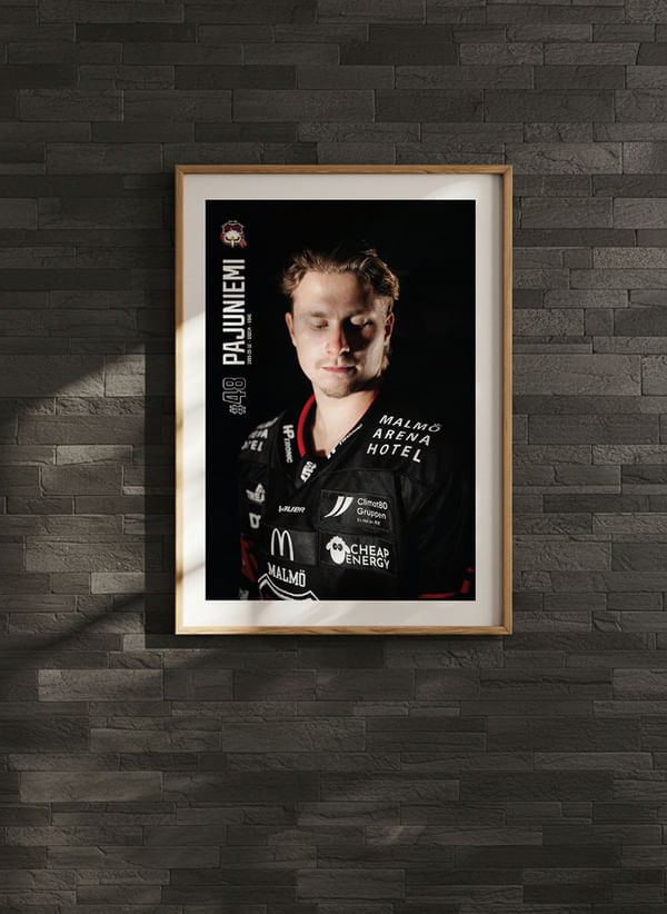 Poster Lauri Pajuniemi #48 Malmö Redhawks 2025/2026 crossfade