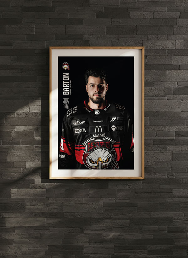 Poster Seth Barton #49 Malmö Redhawks 2025/2026 crossfade