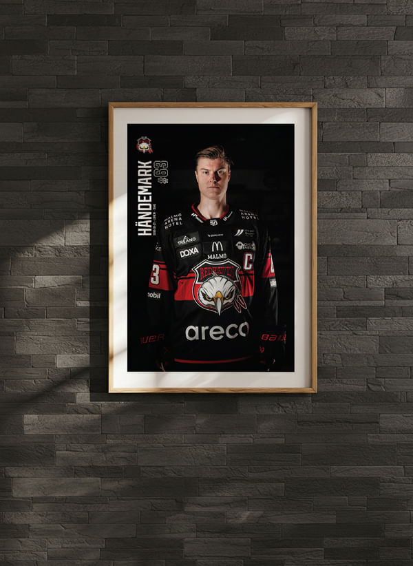 Poster Fredrik Händemark #63 Malmö Redhawks 2025/2026 crossfade