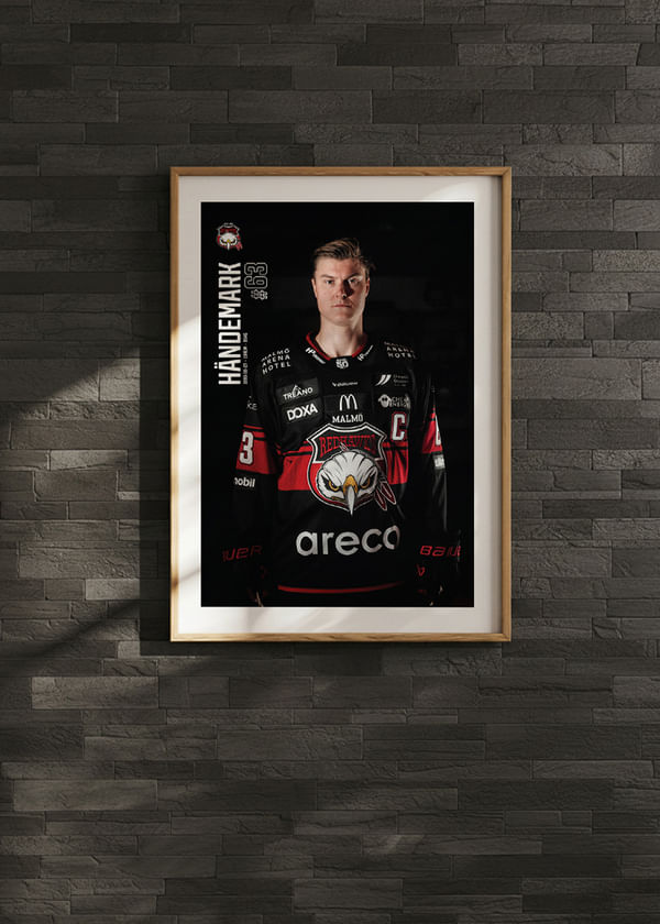 Poster Fredrik Händemark #63 Malmö Redhawks 2025/2026 crossfade