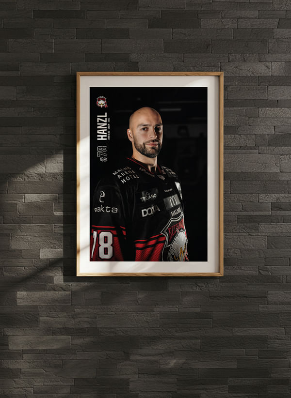 Poster Robin Hanzl #78 Malmö Redhawks 2025/2026 crossfade