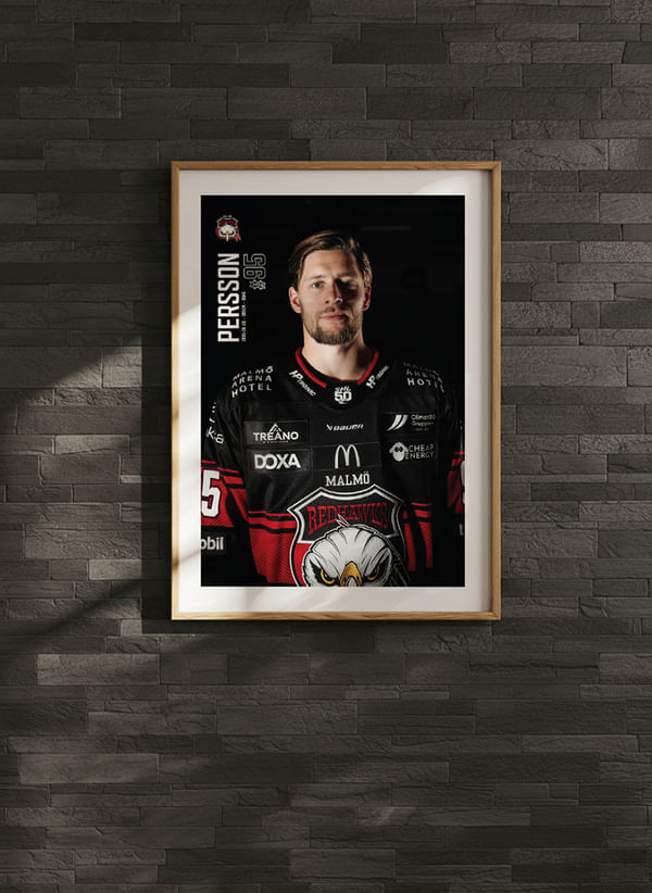 Poster Carl Persson #95 Malmö Redhawks 2025/2026 crossfade