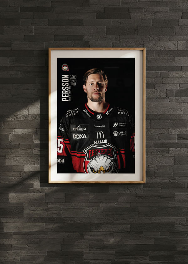 Poster Carl Persson #95 Malmö Redhawks 2025/2026 crossfade