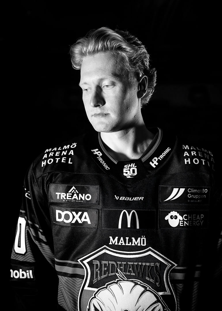 Thomas Berg Paulsen #20 Malmö Redhawks B&W 2025/2026-12