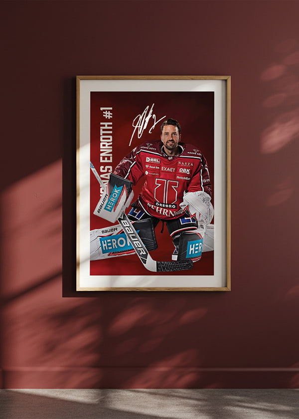 Poster Jhonas Enroth #1 Örebro Hockey 2025/2026 crossfade