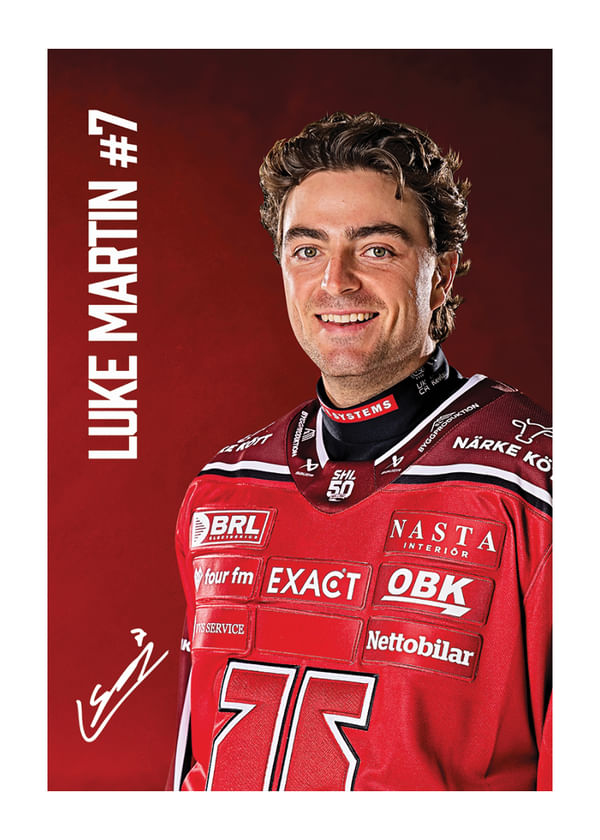 Poster Luke Martin #7 Örebro Hockey 2025/2026