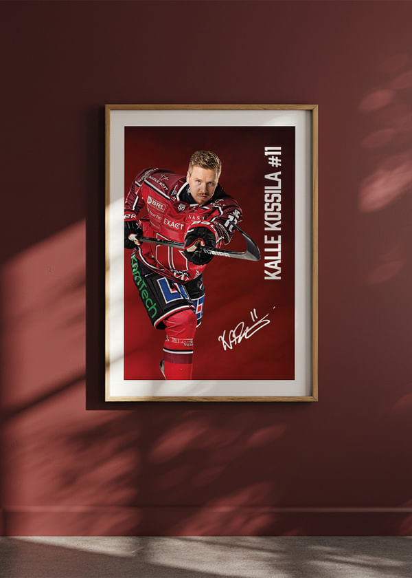 Poster Kalle Kossila #11 Örebro Hockey 2025/2026 crossfade