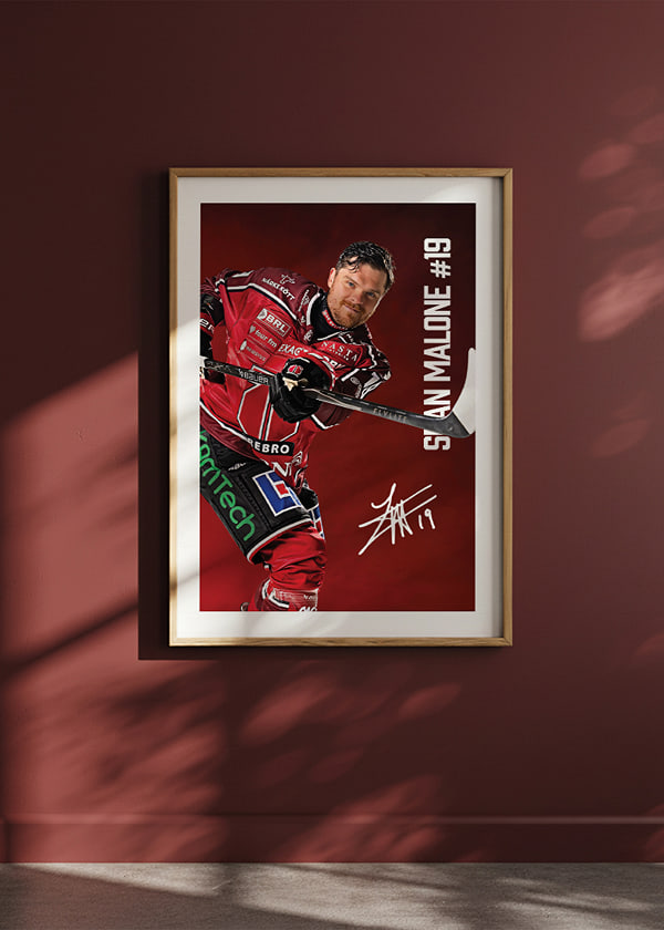 Poster Sean Malone #19 Örebro Hockey 2025/2026 crossfade