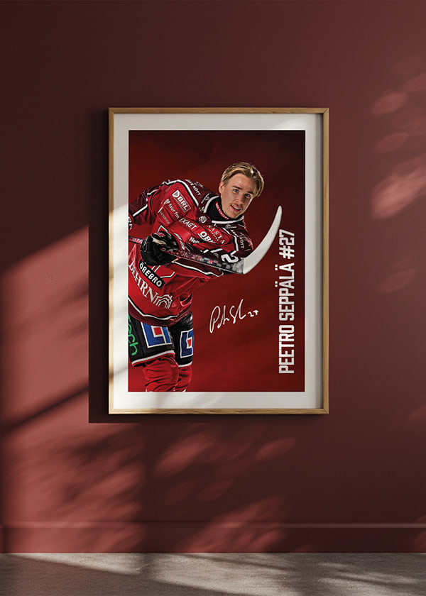 Poster Peetro Seppälä #27 Örebro Hockey 2025/2026 crossfade