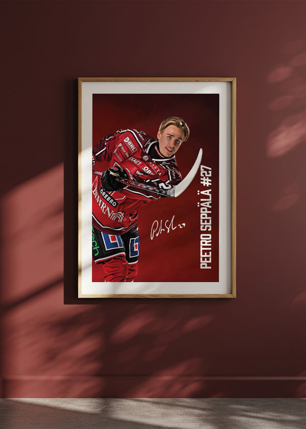 Poster Peetro Seppälä #27 Örebro Hockey 2025/2026 crossfade