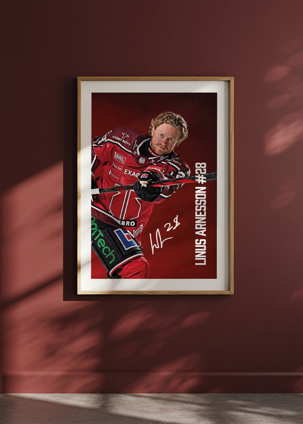 Poster Linus Arnesson #28 Örebro Hockey 2025/2026 crossfade
