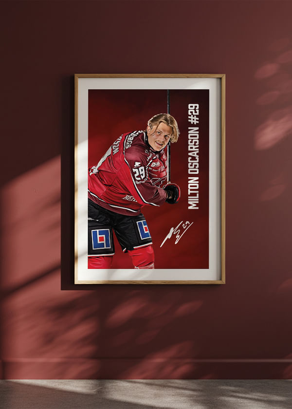 Poster Milton Oscarson #29 Örebro Hockey 2025/2026 crossfade