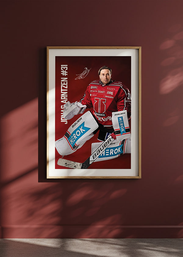 Poster Jonas Arntzen #31 Örebro Hockey 2025/2026 crossfade