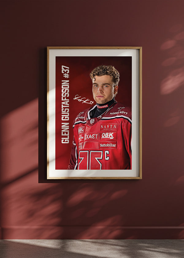 Poster Glenn Gustafsson #37 Örebro Hockey 2025/2026 crossfade