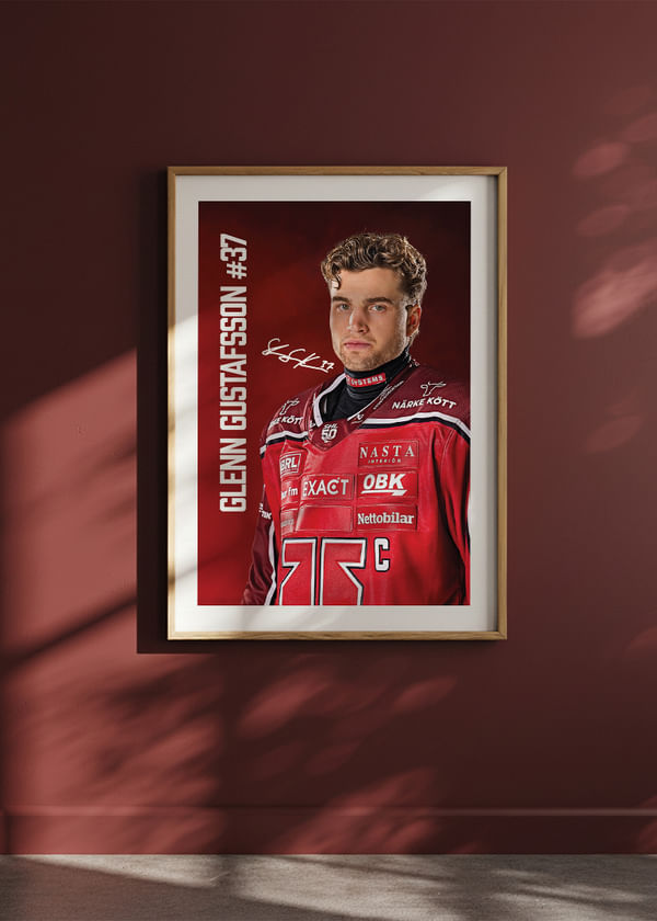 Poster Glenn Gustafsson #37 Örebro Hockey 2025/2026 crossfade